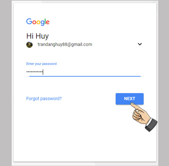 Bước 2: Dùng máy tính bàn hoặc laptop truy cập trang web Trình quản lý thiết bị Android. Đăng nhập tài khoản email và mật khẩu trên Vivo Y55s.
